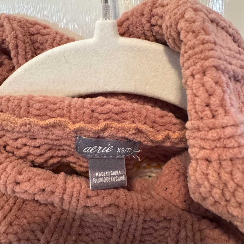 Aerie Chenille Striped Oversized Turtleneck Sweater - Picture 4 of 5